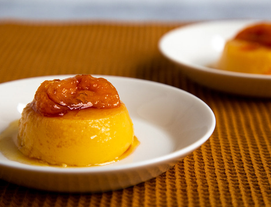 Flan de caluga & mandarina